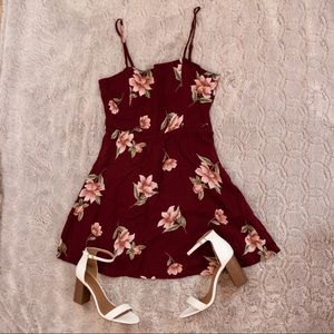 Forever 21 red floral skater dress